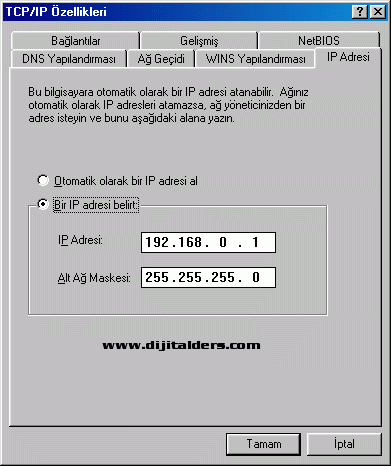Ip Adresi,dhcp,alt Ağ Maskesi,varsayılan Ağ Ge&ccedil;iti