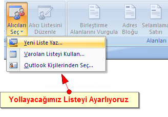Ms Word 2007de Adres Mektup Birleştirme İşlemleri