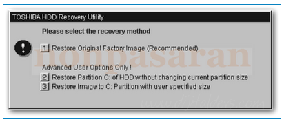 Recovery (Sistemi Fabrika Ayarlarına Almak)