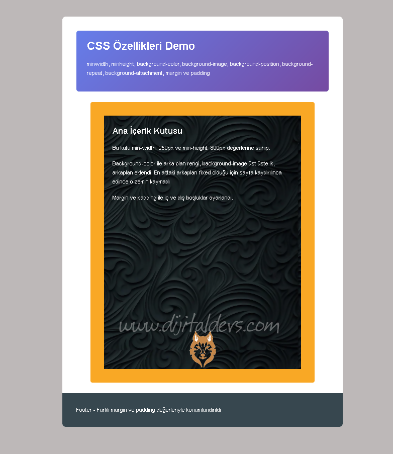 CSS Background Uygulamaları